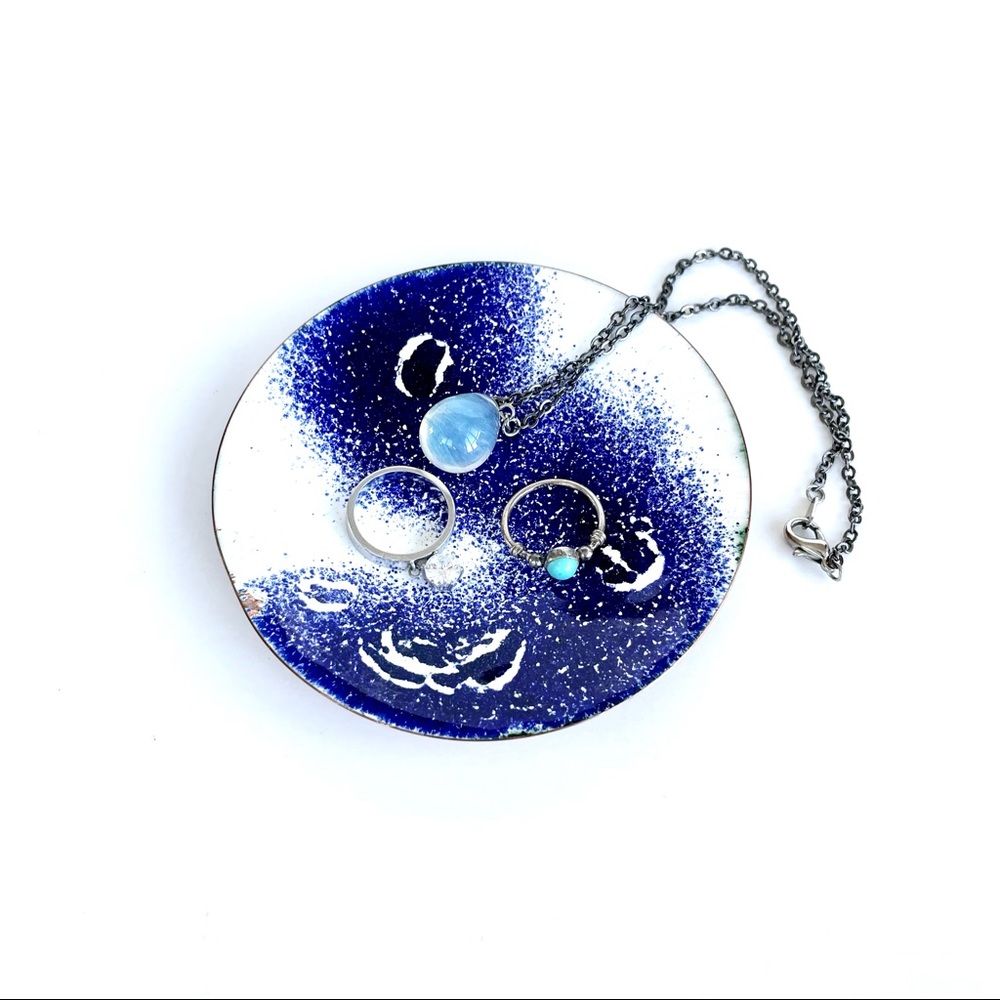 Vintage Enamelled Copper Trinket Dish